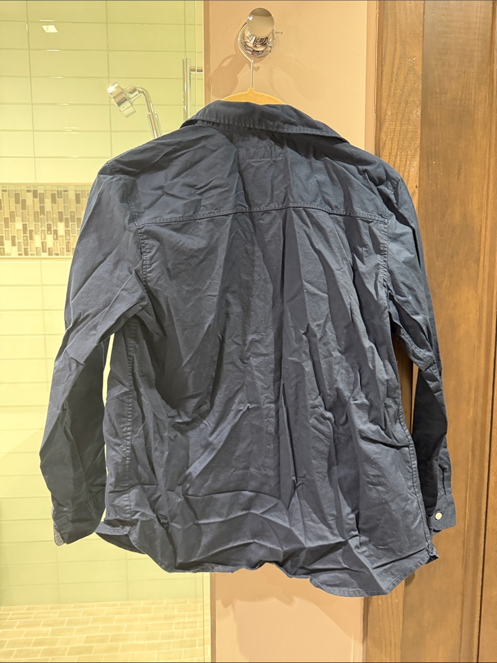 Boys' Navy Button-Down Shirt - Comfortable Long Sleeve - Picture 3 of 4